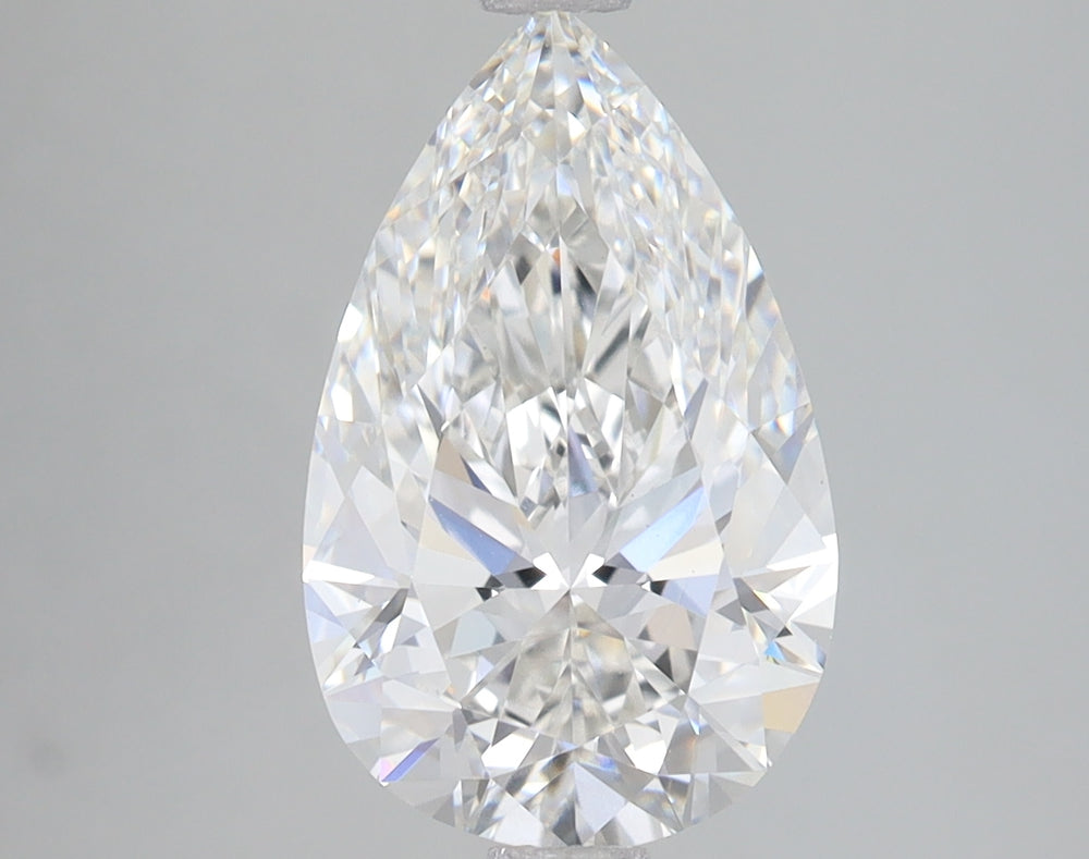 3.22 Carat Pear Lab Diamond with  Cut Diamond in 14KT  view 1
