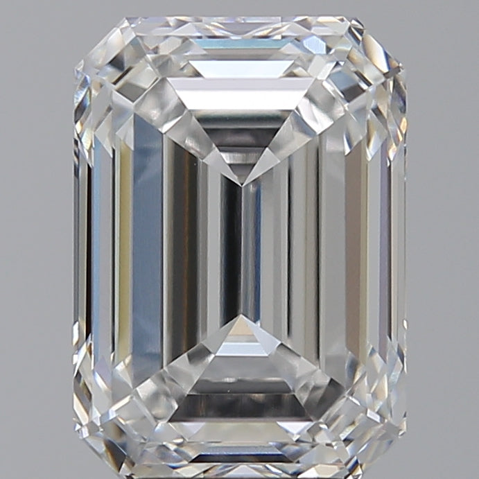 6.04 Carat Emerald Lab Diamond with  Cut Diamond in 14KT  view 1
