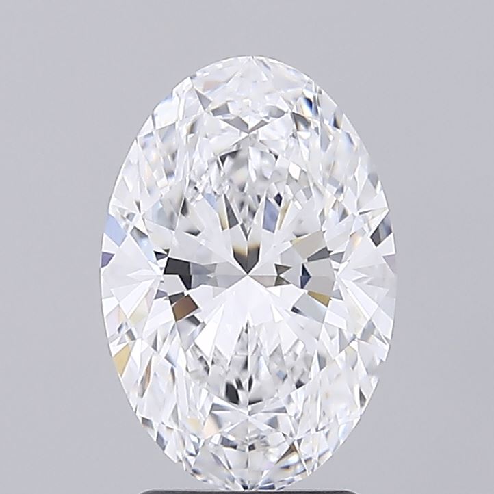 2.73 Carat Oval Lab Diamond with  Cut Diamond in 14KT  view 1
