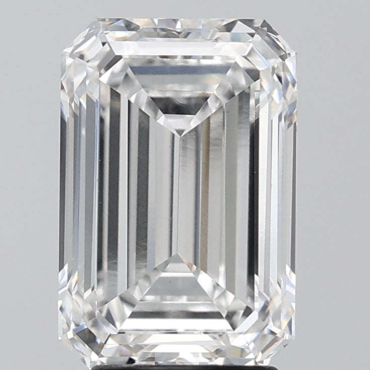 4.0 Carat Emerald Lab Diamond with  Cut Diamond in 14KT  view 1
