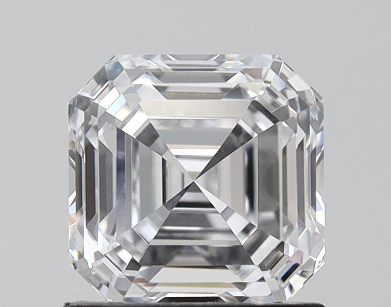 1.57 Carat Asscher Lab Diamond with  Cut Diamond in 14KT  view 1
