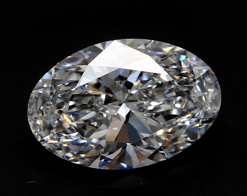 7.05 Carat Oval Lab Diamond with  Cut Diamond in 14KT  view 1
