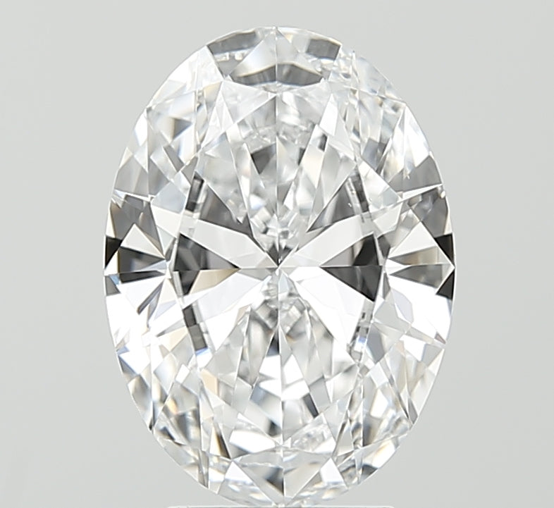3.0 Carat Oval Lab Diamond with  Cut Diamond in 14KT  view 1

