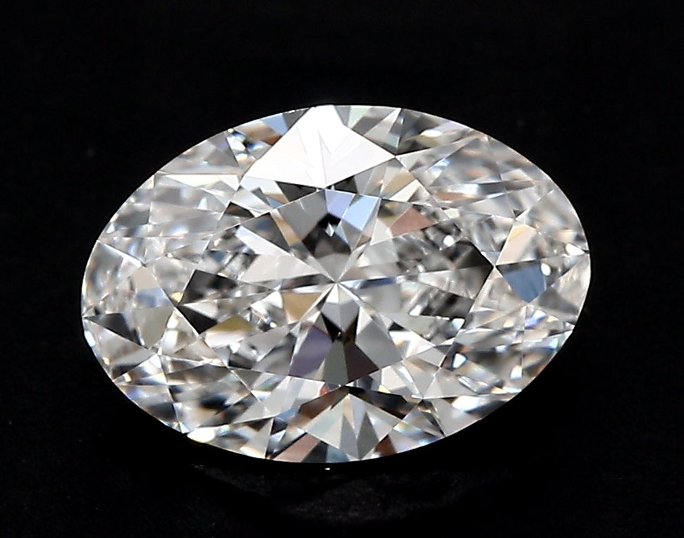 1.51 Carat Oval Lab Diamond with  Cut Diamond in 14KT  view 1

