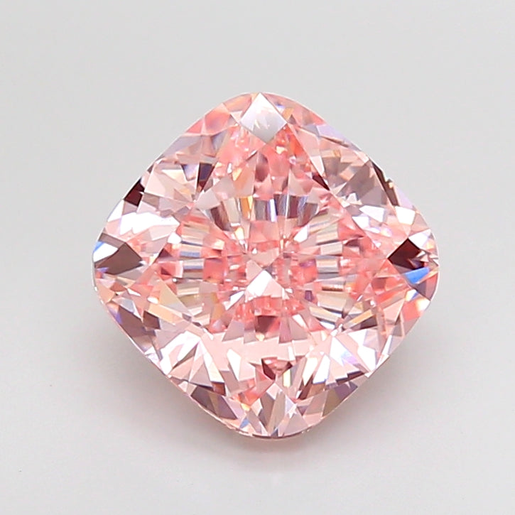4.01 Carat Cushion Lab Diamond with  Cut Diamond in 14KT  view 1
