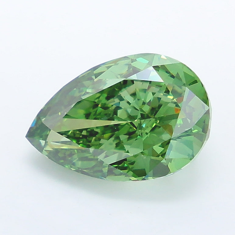 3.25 Carat Pear Lab Diamond with  Cut Diamond in 14KT  view 1
