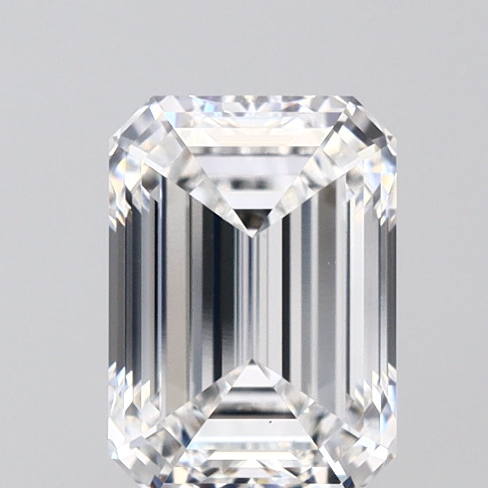 2.04 Carat Emerald Lab Diamond with  Cut Diamond in 14KT  view 1
