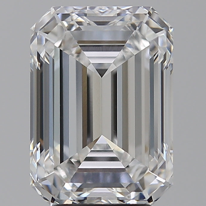 5.03 Carat Emerald Lab Diamond with  Cut Diamond in 14KT  view 1

