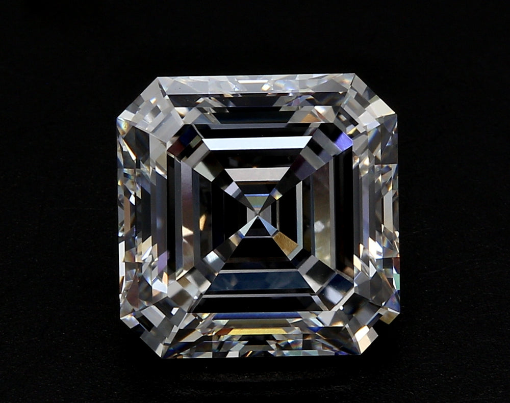 1.52 Carat Asscher Lab Diamond with  Cut Diamond in 14KT  view 1
