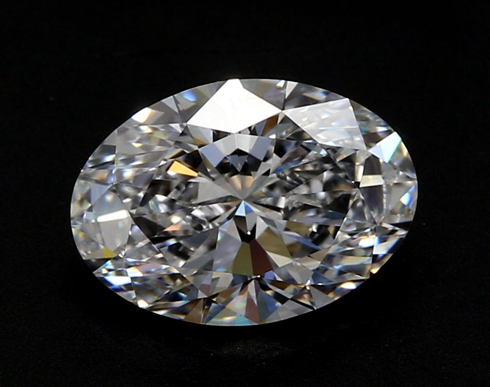 1.5 Carat Oval Lab Diamond with  Cut Diamond in 14KT  view 1
