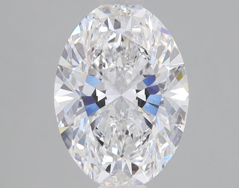 1.51 Carat Oval Lab Diamond with  Cut Diamond in 14KT  view 1
