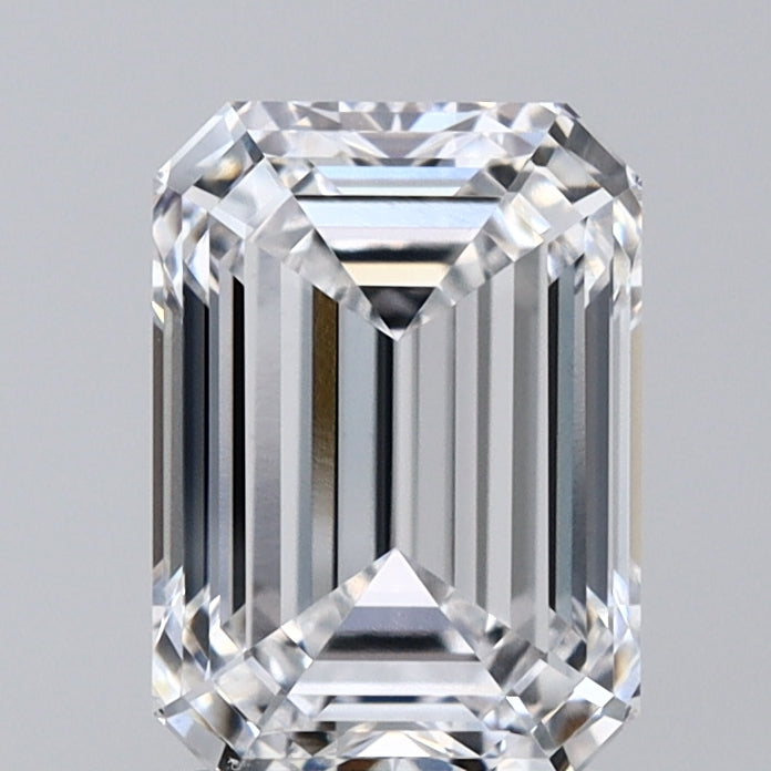 2.56 Carat Emerald Lab Diamond with  Cut Diamond in 14KT  view 1
