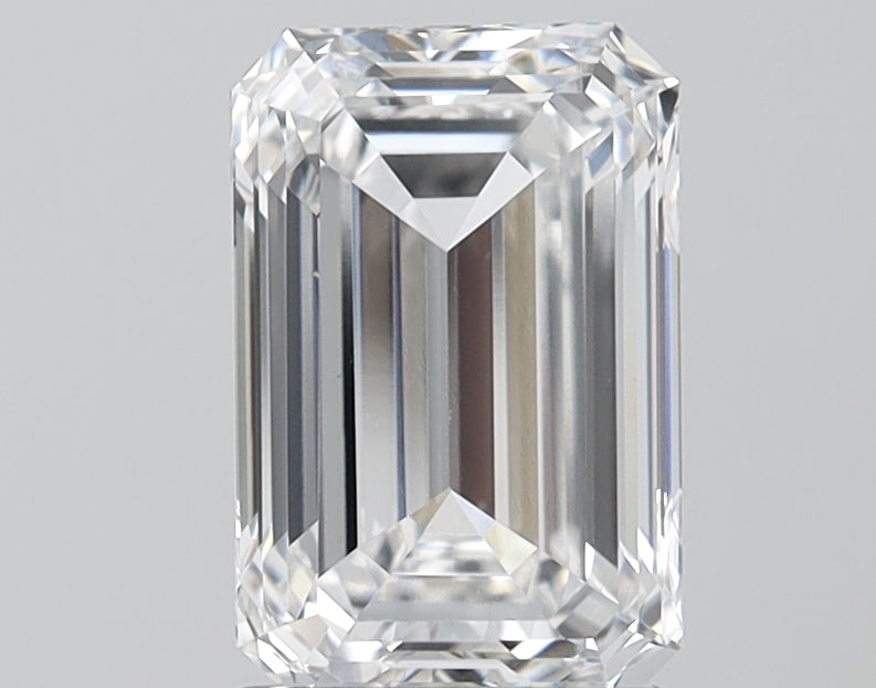 2.0 Carat Emerald Lab Diamond with  Cut Diamond in 14KT  view 1
