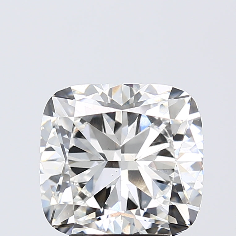 4.09 Carat Cushion Lab Diamond with  Cut Diamond in 14KT  view 1
