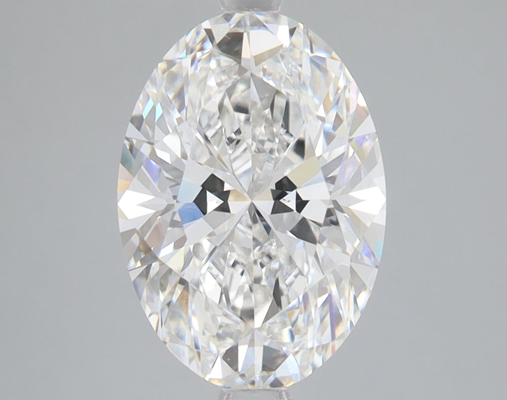3.0 Carat Oval Lab Diamond with  Cut Diamond in 14KT  view 1
