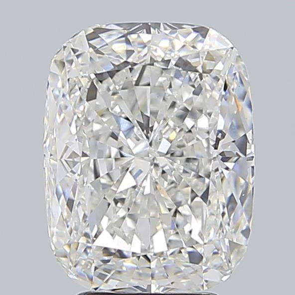4.07 Carat Cushion Lab Diamond with  Cut Diamond in 14KT  view 1
