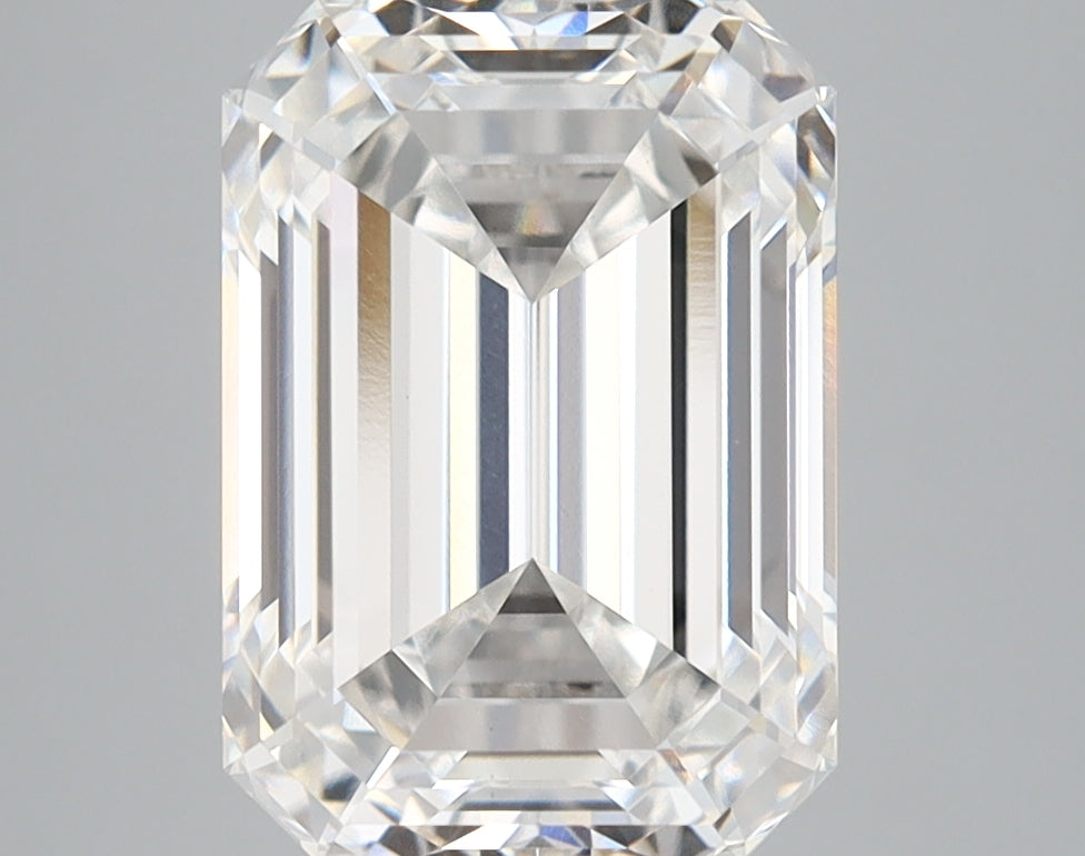 4.23 Carat Emerald Lab Diamond with  Cut Diamond in 14KT  view 1
