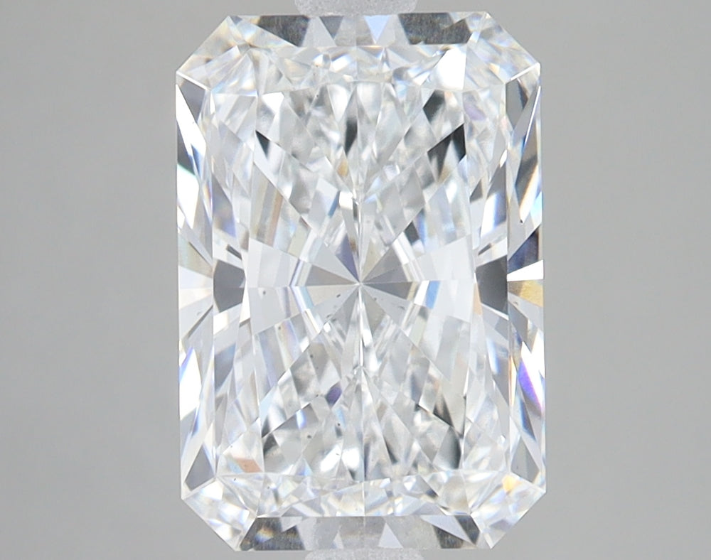 3.25 Carat Radiant Lab Diamond with  Cut Diamond in 14KT  view 1
