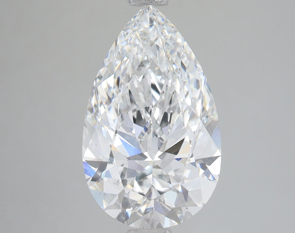 3.76 Carat Pear Lab Diamond with  Cut Diamond in 14KT  view 1
