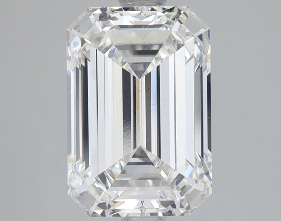 3.08 Carat Emerald Lab Diamond with  Cut Diamond in 14KT  view 1
