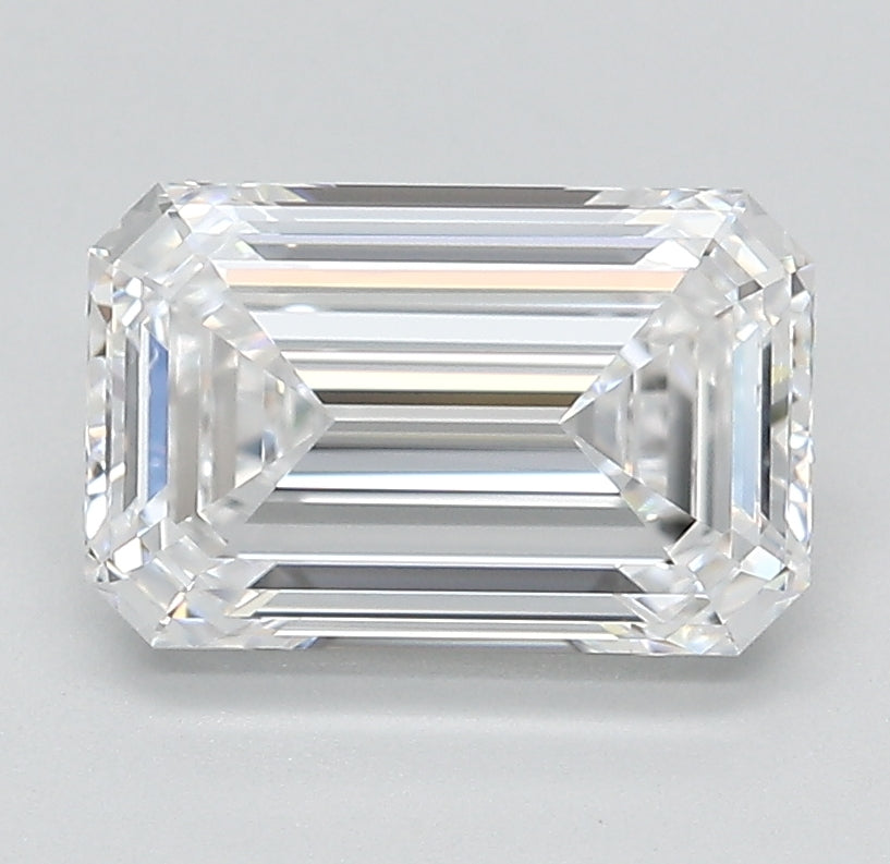 2.16 Carat Emerald Lab Diamond with  Cut Diamond in 14KT  view 1
