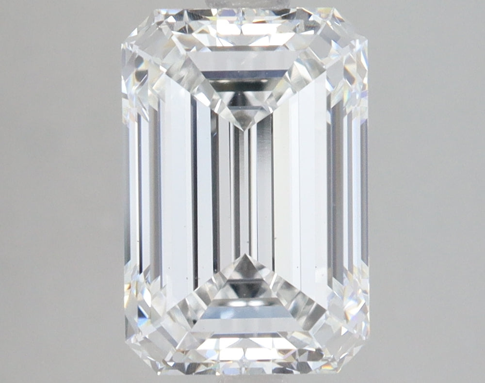 3.69 Carat Emerald Lab Diamond with  Cut Diamond in 14KT  view 1
