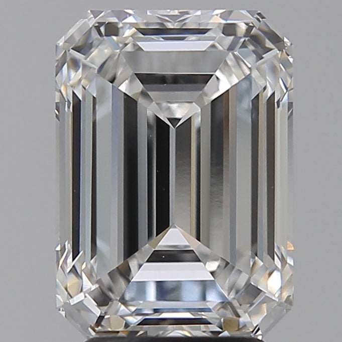 4.08 Carat Emerald Lab Diamond with  Cut Diamond in 14KT  view 1
