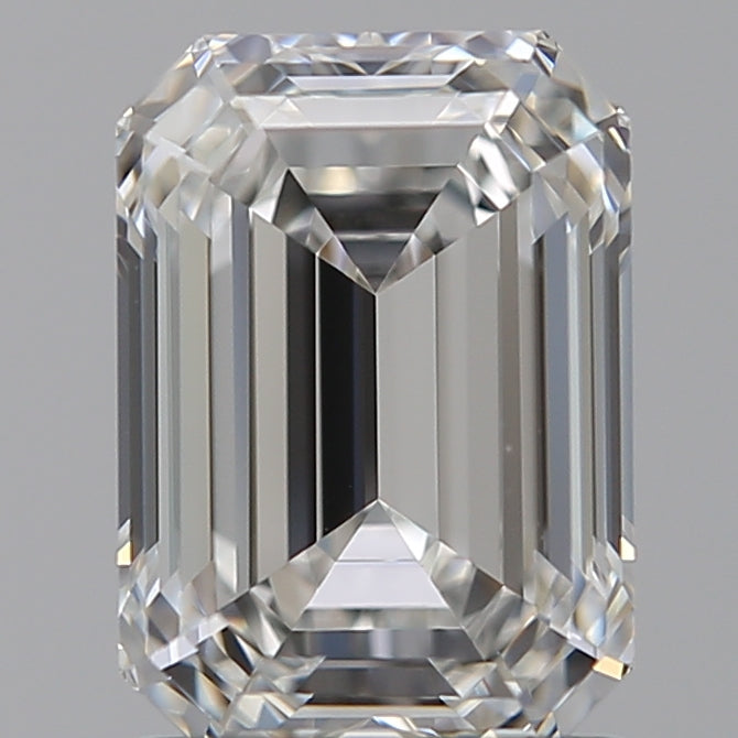 1.6 Carat Emerald Lab Diamond with  Cut Diamond in 14KT  view 1
