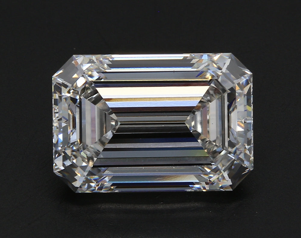 3.51 Carat Emerald Lab Diamond with  Cut Diamond in 14KT  view 1
