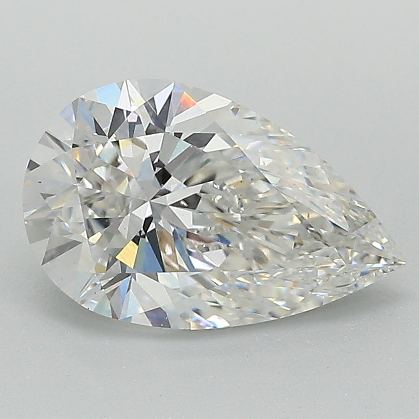 2.1 Carat Pear Lab Diamond with  Cut Diamond in 14KT  view 1
