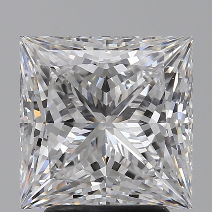 3.09 Carat Princess Lab Diamond with  Cut Diamond in 14KT  view 1

