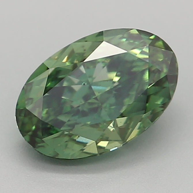 1.0 Carat Oval Lab Diamond with  Cut Diamond in 14KT  view 1
