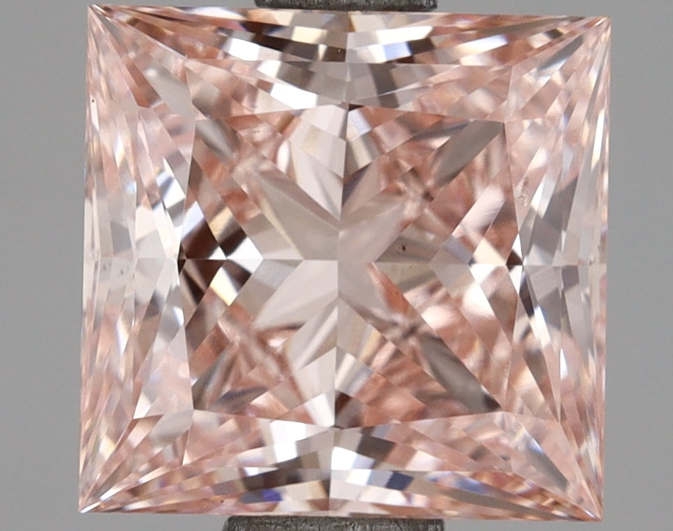 1.95 Carat Princess Lab Diamond with  Cut Diamond in 14KT  view 1
