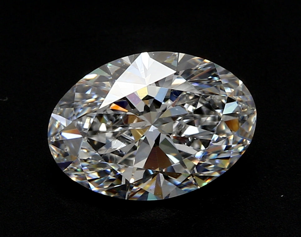 2.7 Carat Oval Lab Diamond with  Cut Diamond in 14KT  view 1
