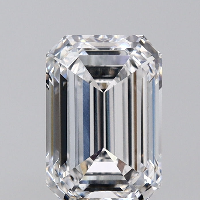 2.0 Carat Emerald Lab Diamond with  Cut Diamond in 14KT  view 1
