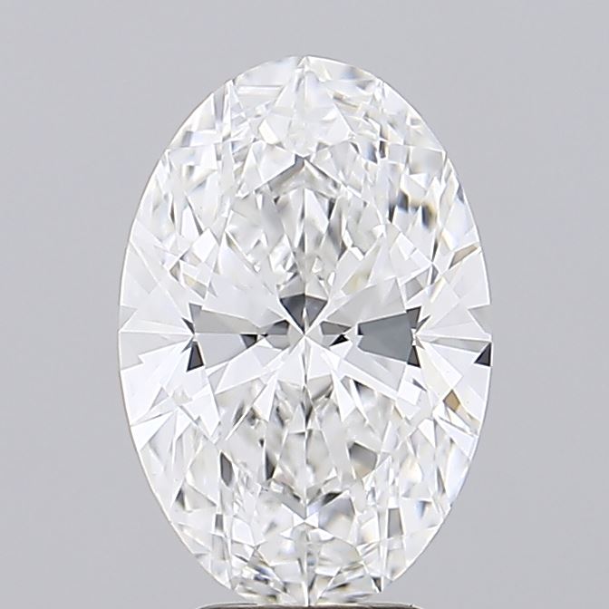 3.08 Carat Oval Lab Diamond with  Cut Diamond in 14KT  view 1
