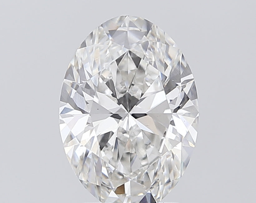 3.0 Carat Oval Lab Diamond with  Cut Diamond in 14KT  view 1
