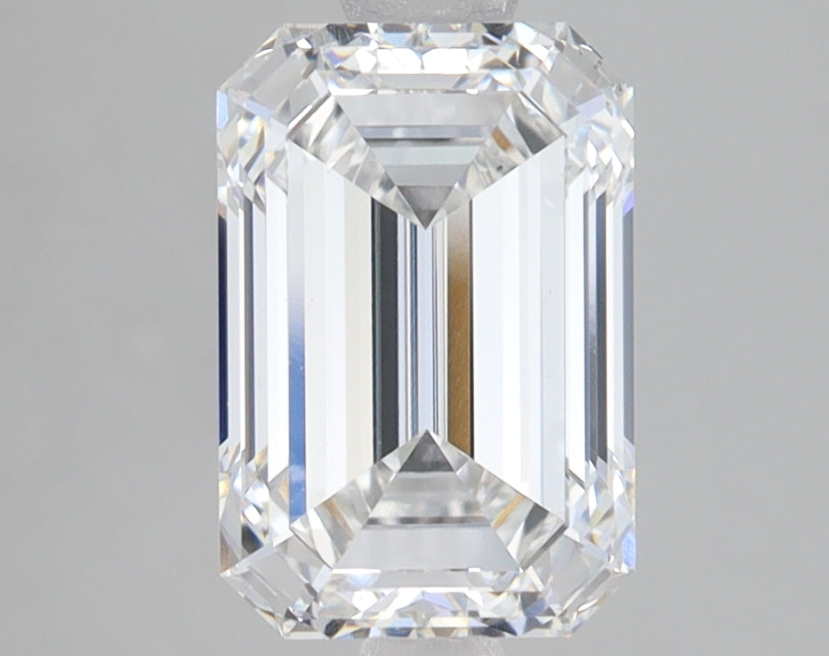 2.6 Carat Emerald Lab Diamond with  Cut Diamond in 14KT  view 1
