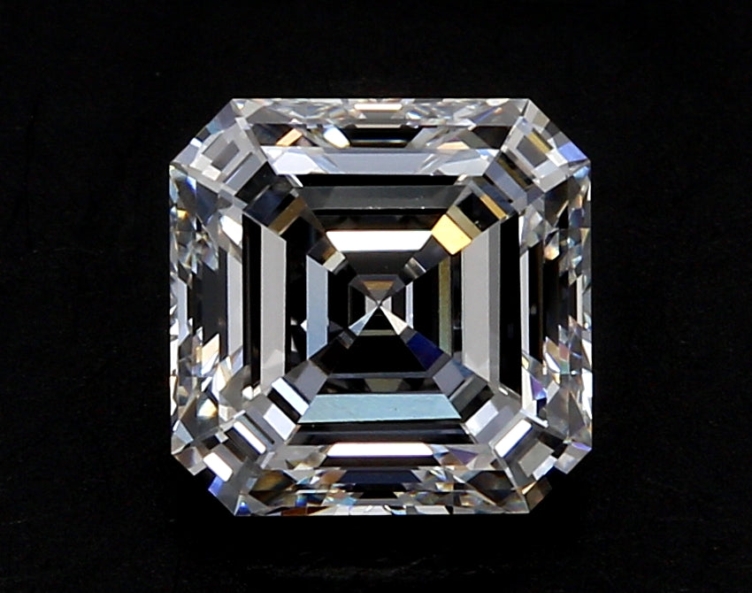 3.08 Carat Asscher Lab Diamond with  Cut Diamond in 14KT  view 1
