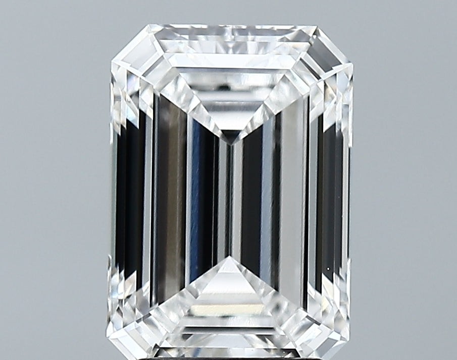 3.15 Carat Emerald Lab Diamond with  Cut Diamond in 14KT  view 1
