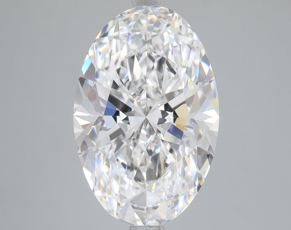 4.01 Carat Oval Lab Diamond with  Cut Diamond in 14KT  view 1
