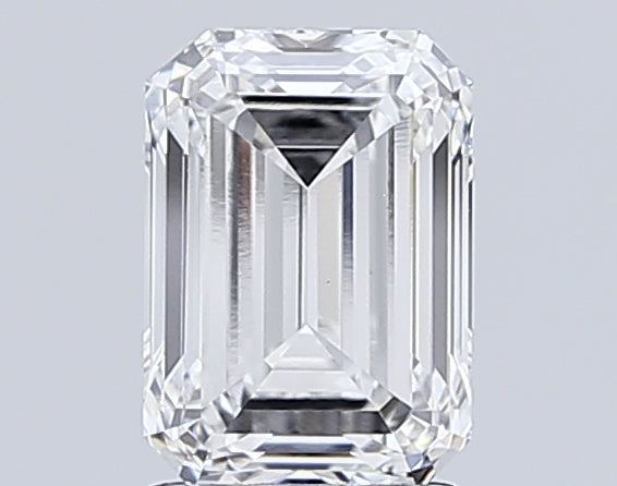 3.0 Carat Emerald Lab Diamond with  Cut Diamond in 14KT  view 1
