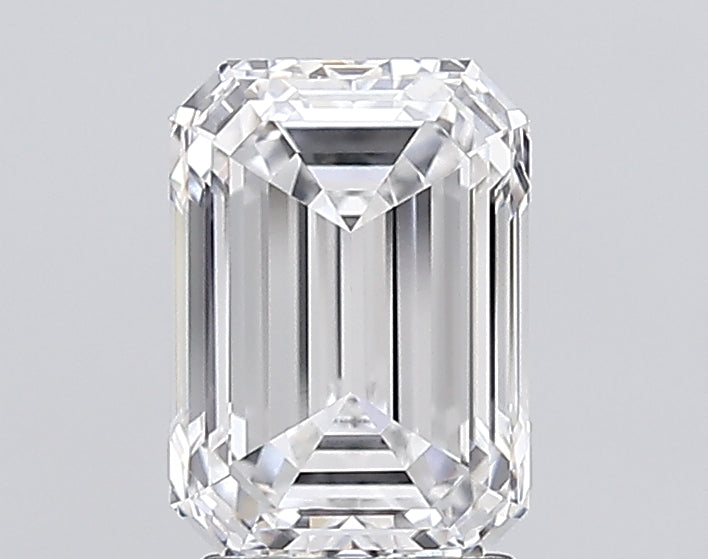 3.05 Carat Emerald Lab Diamond with  Cut Diamond in 14KT  view 1
