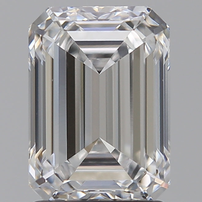 2.0 Carat Emerald Lab Diamond with  Cut Diamond in 14KT  view 1

