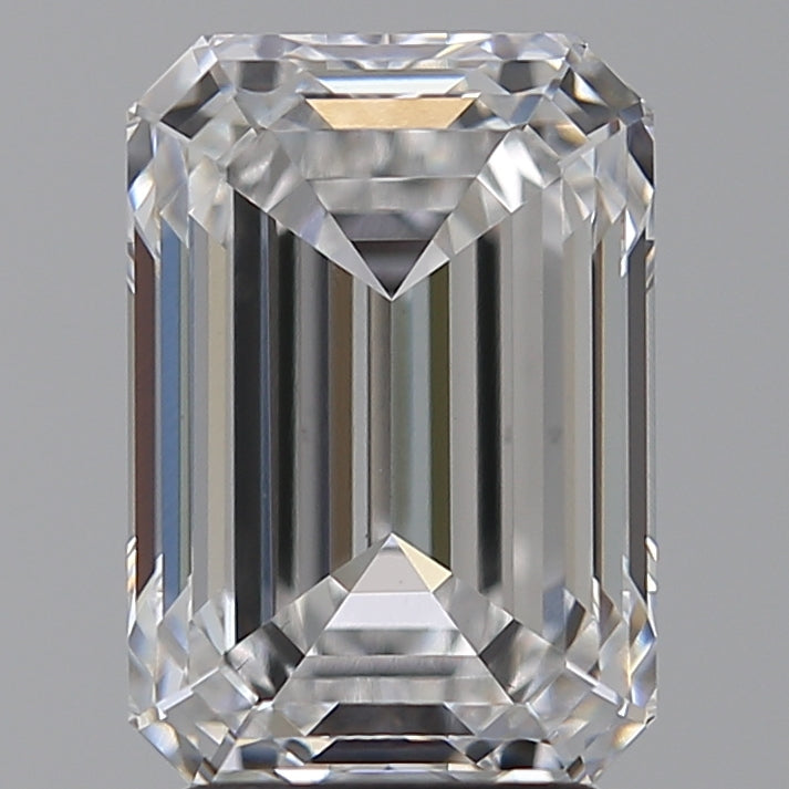 3.57 Carat Emerald Lab Diamond with  Cut Diamond in 14KT  view 1
