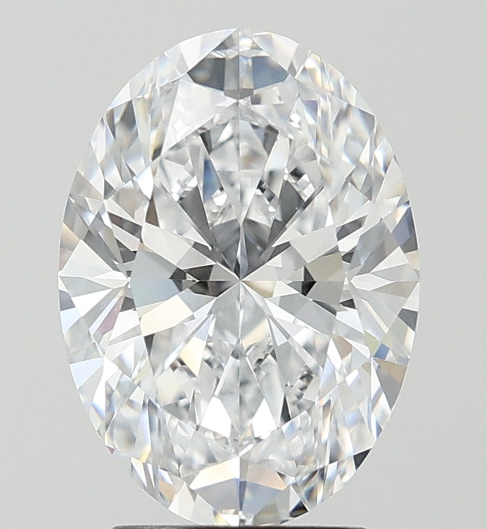 3.05 Carat Oval Lab Diamond with  Cut Diamond in 14KT  view 1
