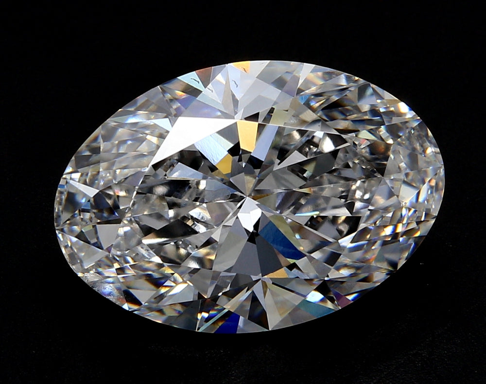 3.03 Carat Oval Lab Diamond with  Cut Diamond in 14KT  view 1
