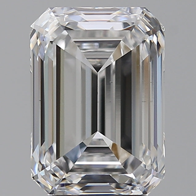 4.02 Carat Emerald Lab Diamond with  Cut Diamond in 14KT  view 1
