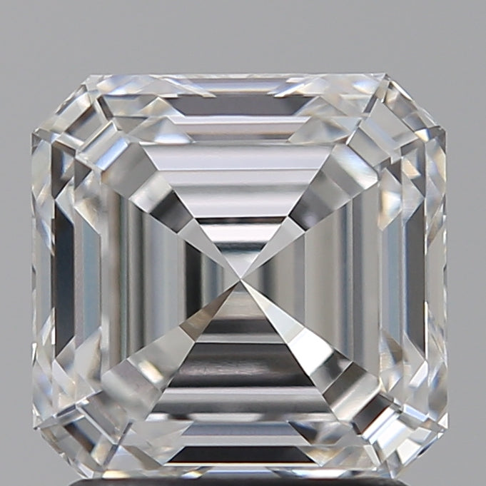 2.01 Carat Asscher Lab Diamond with  Cut Diamond in 14KT  view 1
