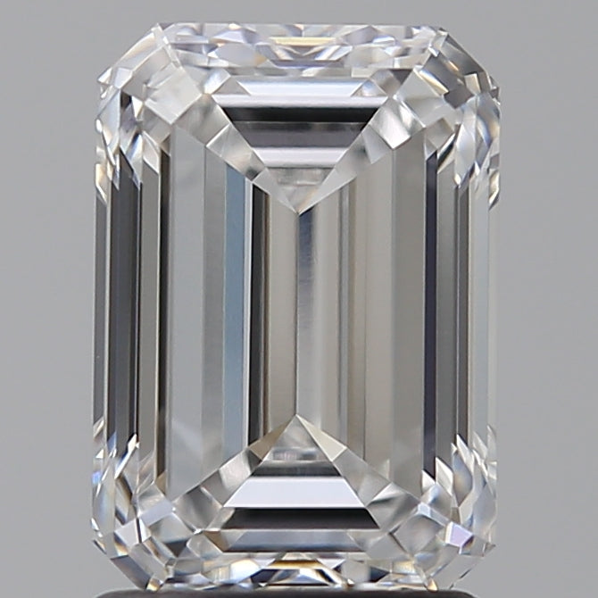 2.0 Carat Emerald Lab Diamond with  Cut Diamond in 14KT  view 1

